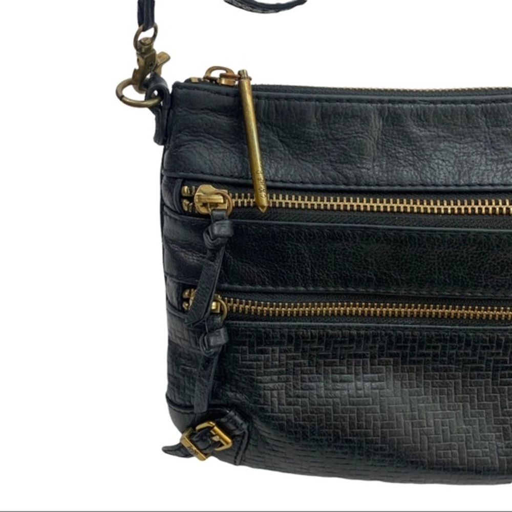 Elliot Luca Black Gold Leather Chain Crossbody Purse Women’s - Picture 10 of 15